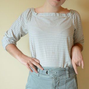 Madewell Boatneck Striped Top! White XS